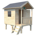 Cabane de jeux en bois brut Kangourou+, sur pilotis, Soulet
