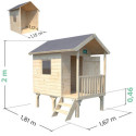 Cabane de jeux en bois brut Kangourou+, sur pilotis, Soulet