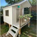 Cabane de jeux en bois brut Kangourou+, sur pilotis, Soulet