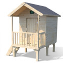 Cabane de jeux en bois brut Kangourou+, sur pilotis, Soulet