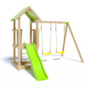 Station de jeux Easy Xperience en bois FSC avec toboggan et balançoires