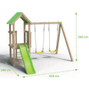 Station de jeux Easy Xperience en bois FSC avec toboggan et balançoires