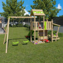 Station de jeux Zesty Xpression en bois avec toboggan et balançoires