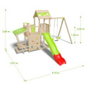 Station de jeux Zesty Xpression en bois avec toboggan et balançoires
