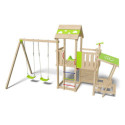 Station de jeux Zesty Xpression en bois avec toboggan et balançoires