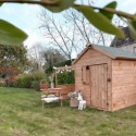 Cabane de jeux en bois 244x128x163cm avec pergola Alpaga – SOULET
