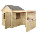 Cabane de jeux en bois 244x128x163cm avec pergola Alpaga – SOULET