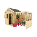Cabane de jeux en bois 244x128x163cm avec pergola Alpaga – SOULET
