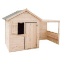Cabane de jeux en bois 244x128x163cm avec pergola Alpaga – SOULET