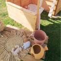 Cabane de jeux en bois 244x128x163cm avec pergola Alpaga – SOULET
