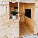 Cabane de jeux en bois 244x128x163cm avec pergola Alpaga – SOULET