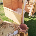 Cabane de jeux en bois 244x128x163cm avec pergola Alpaga – SOULET