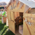 Cabane de jeux en bois 244x128x163cm avec pergola Alpaga – SOULET