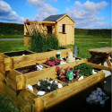 Cabane de jeux en bois 244x128x163cm avec pergola Alpaga – SOULET