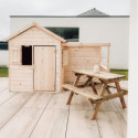 Cabane de jeux en bois 244x128x163cm avec pergola Alpaga – SOULET