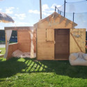 Cabane de jeux en bois 244x128x163cm avec pergola Alpaga – SOULET