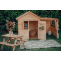 Cabane de jeux en bois 244x128x163cm avec pergola Alpaga – SOULET
