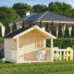Cabane avec terrasse en épicéa naturel Felix - Palmako