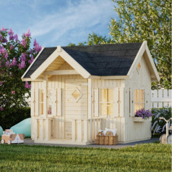 Cabane avec terrasse en épicéa naturel Jennie - Palmako