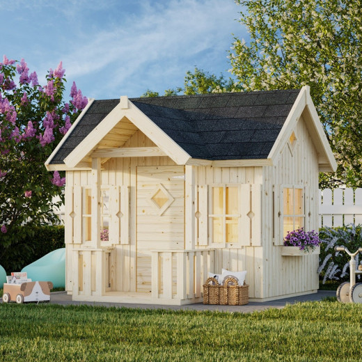 Cabane avec terrasse en épicéa naturel Jennie - Palmako