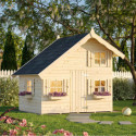 Cabane avec terrasse en épicéa naturel Tom - Palmako