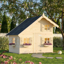 Cabane avec terrasse en épicéa naturel Tom - Palmako