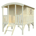 Cabane sur pilotis avec terrasse en épicéa naturel Huck - Palmako