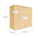 Bertilo Abris de jardin en bois Bois massif Marron 2.1m²