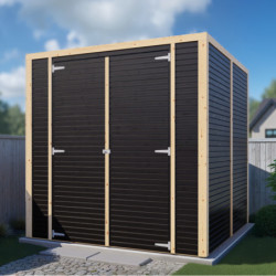 Bertilo Abris de jardin en bois Bois massif Noir 4.2m²