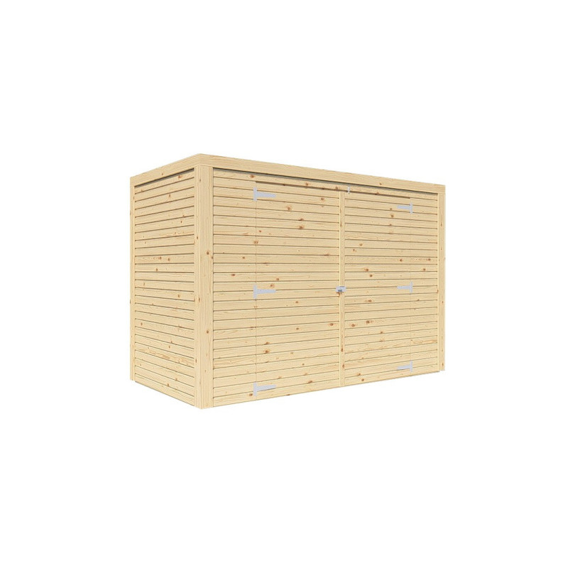 Bertilo Abri pour vélos Bois massif Marron 2.1m²