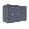 Bertilo Abri pour vélos Bois massif Gris 2.1m²