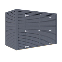 Bertilo Abri pour vélos Bois massif Gris 2.1m²