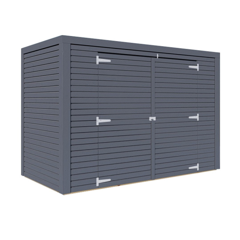Bertilo Abri pour vélos Bois massif Gris 2.1m²