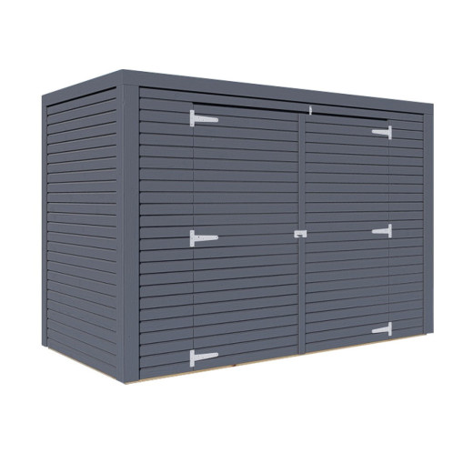 Bertilo Abri pour vélos Bois massif Gris 2.1m²