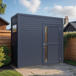 Bertilo Abris de jardin en bois Bois massif Gris 2.7m²
