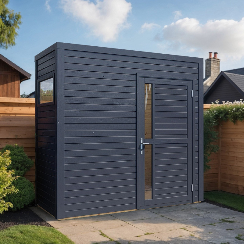 Bertilo Abris de jardin en bois Bois massif Gris 2.7m²