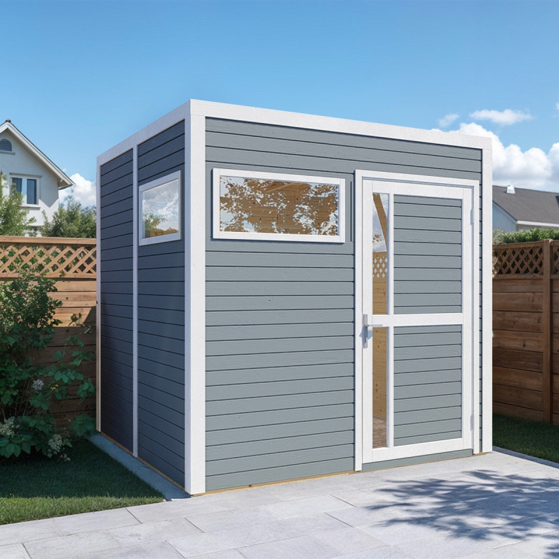 Bertilo Abris de jardin en bois Bois massif Gris 5.3m²