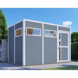 Bertilo Abris de jardin en bois Bois massif Gris 7.9m²