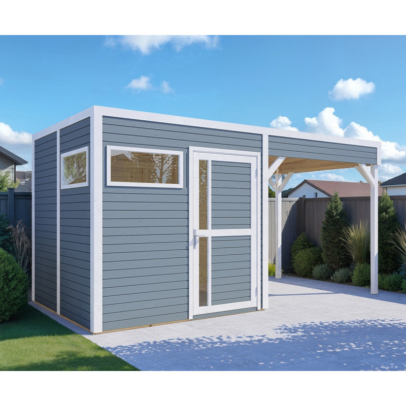 Bertilo Abris de jardin en bois Bois massif Gris 10.5m²