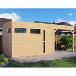 Bertilo Abris de jardin en bois Bois massif Marron 13.1m²