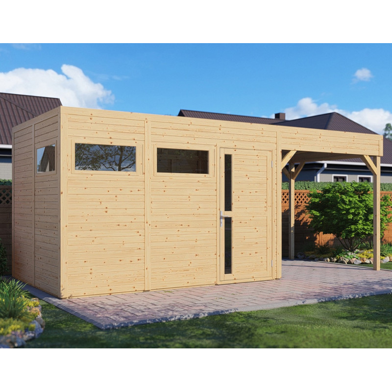 Bertilo Abris de jardin en bois Bois massif Marron 13.1m²