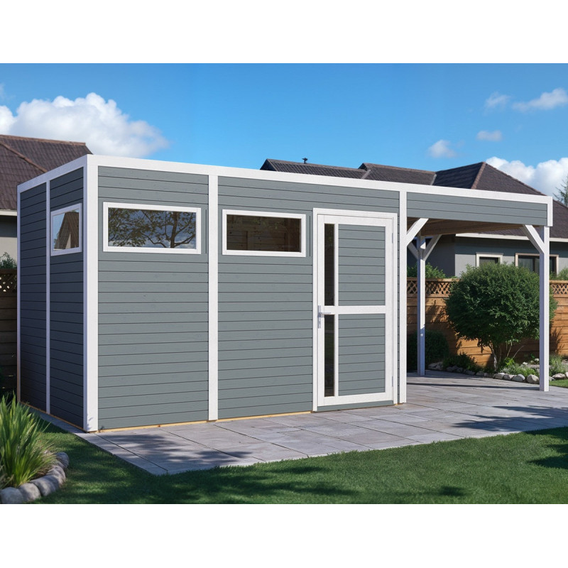 Bertilo Abris de jardin en bois Bois massif Gris 13.1m²