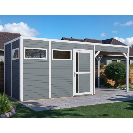 Bertilo Abris de jardin en bois Bois massif Gris 13.1m²