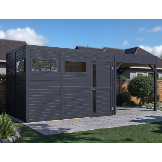 Bertilo Abris de jardin en bois Bois massif Gris 13.1m²