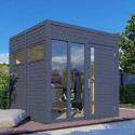 Bertilo Bureaux de jardin Bois massif Gris 5.3m²