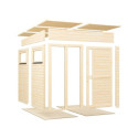 Bertilo Bureaux de jardin Bois massif Gris 5.3m²