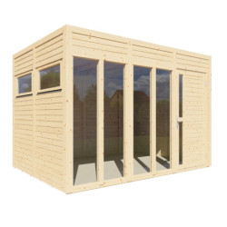 Bertilo Bureaux de jardin Bois massif Marron 7.9m²
