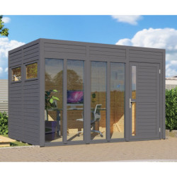 Bertilo Bureaux de jardin Bois massif Gris 7.9m²