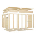 Bertilo Bureaux de jardin Bois massif Gris 7.9m²