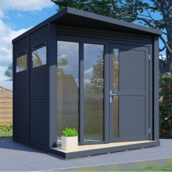 Bertilo Bureaux de jardin Bois massif Gris 7m²